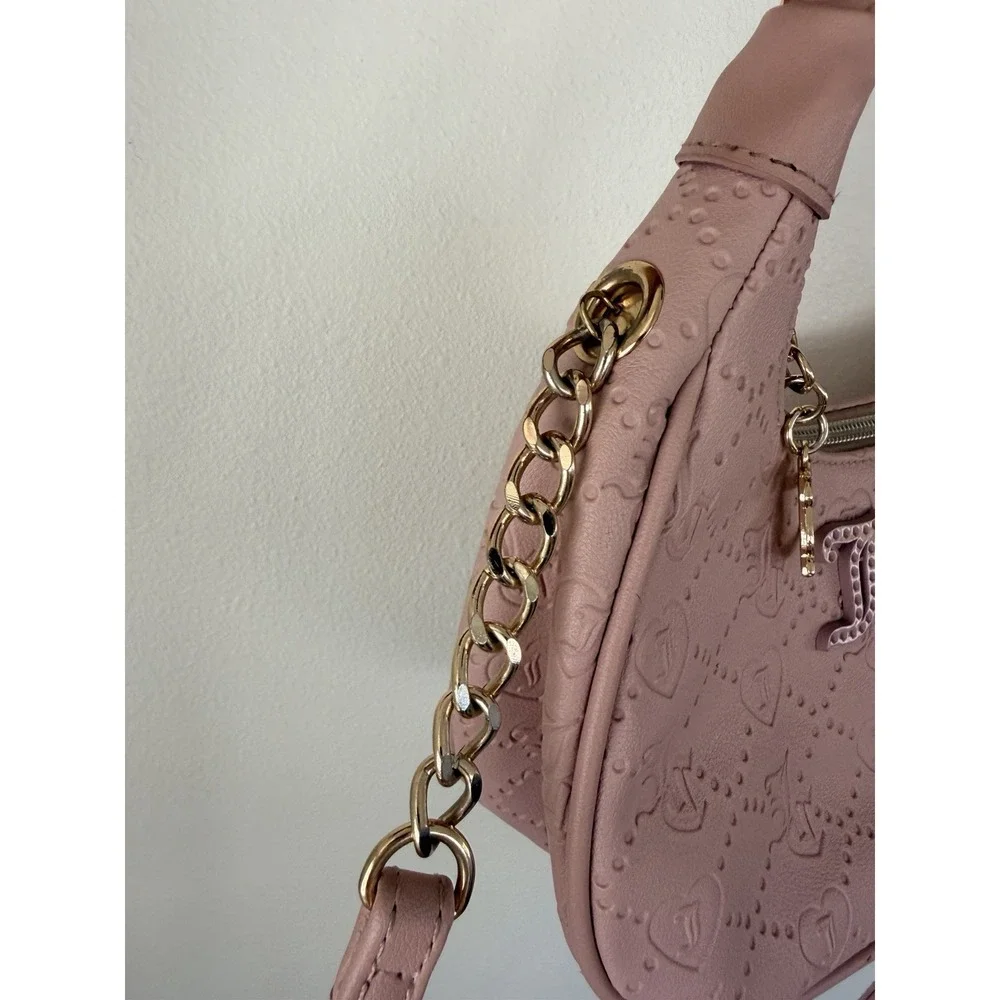 Juicy Couture Small Satchel Purse‎ Bag Pink with Charm Y2K 2000s Vintage